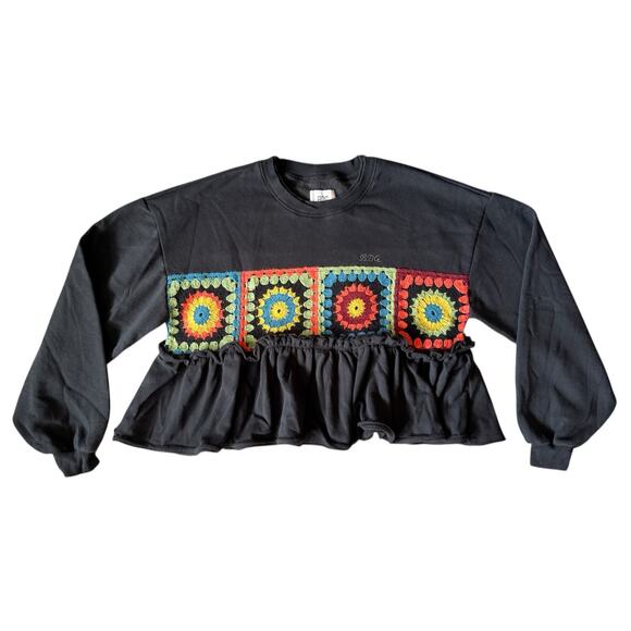 Urban Outfitters Tops - Urban Outfitters BDG Lake Crochet Babydoll Top Festival Granny Square Ruffle